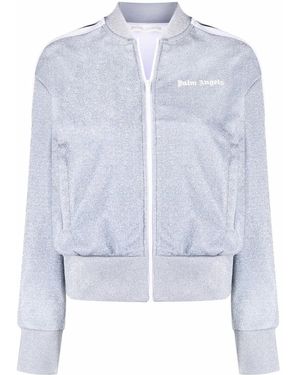 Palm Angels Logo-print Glitter Zip-up Jacket - Multicolor