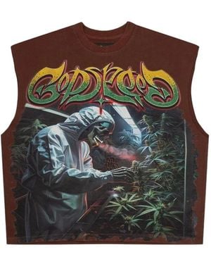 Godspeed Graphic-Print T-Shirt - Brown