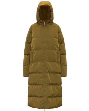 K-Way Quilted-Hooded Parka Coat - Green
