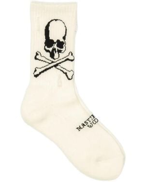MASTERMIND WORLD Skull-Intarsia Socks - White