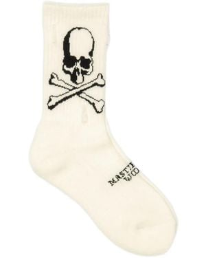 MASTERMIND WORLD Skull-Intarsia Socks - White