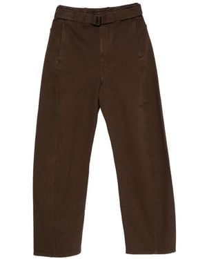 Lemaire Belted Wide-Leg Jeans - White