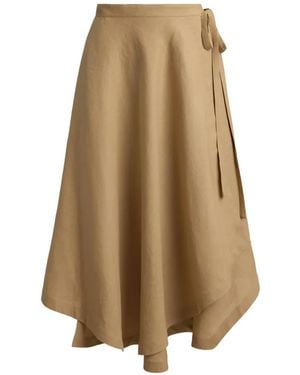 Polo Ralph Lauren Linen Wrap Skirt - Natural