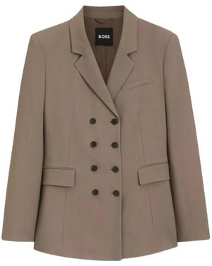 BOSS Double-Breasted Blazer - Brown