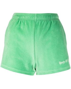Sporty & Rich Ny Tennis Club Cotton Shorts - Green