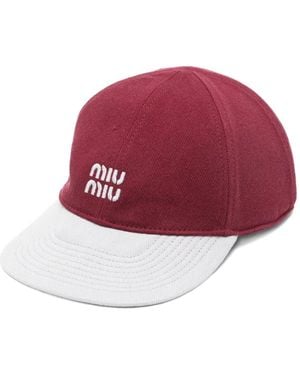 Miu Miu Logo Baseball Cap - Red