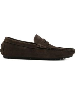 SERGIO MORETTI FIRENZE Suede Penny Loafers - White