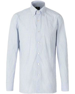 Luigi Borrelli Napoli Buttoned Striped Shirt - Blue