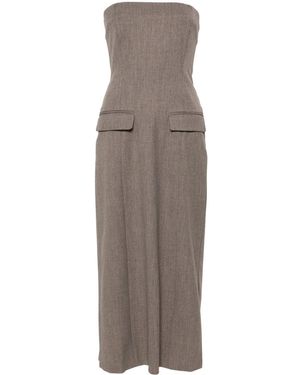 Beaufille Strapless Midi-Jurk - Bruin