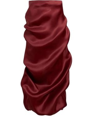 KHAITE Olula Draped Skirt - Red