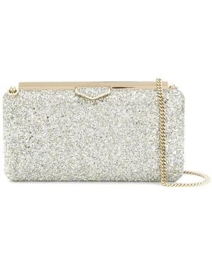 Jimmy Choo Ellipse Clutch Mit Glittern - Weiß