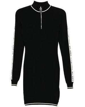 Off-White c/o Virgil Abloh Logo Tape Long-Sleeved Dress - Black