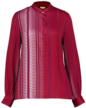 Zeus+Dione Hera Striped Silk Blouse - Red