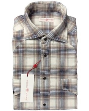 Luciano Barbera Plaid-Check Long-Sleeve Shirt - Grey