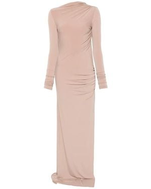 ANDAMANE Sophie Ruched Open-Back Maxi Dress - Pink
