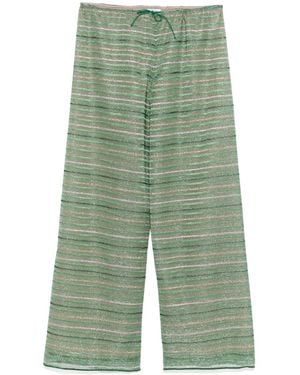 Oséree Shiny Stripes Pants - Green