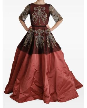 Dolce & Gabbana Crystal-Embellished Maxi Dress - Red