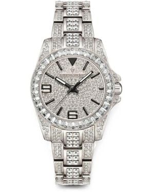 Christian Van Sant Majestic Crystal-Embellished 31Mm Watch - White