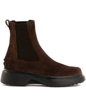 Tod's Elastic-Panelled Platform Boots - Brown