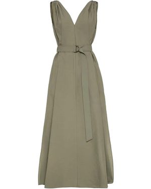 Brunello Cucinelli Kleid Aus Baumwollgemisch - Grün