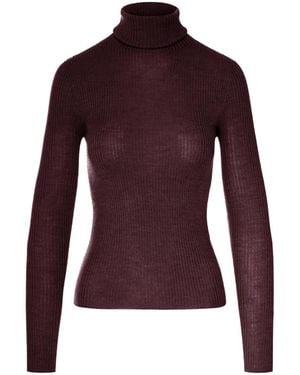 Roberto Collina Ribbed-Knit Turtleneck Sweater - Purple
