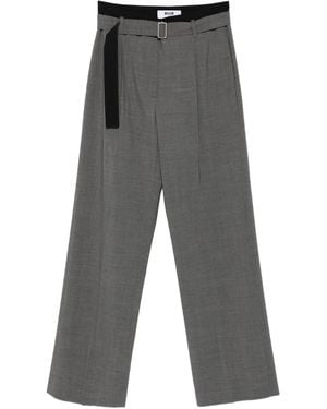 MSGM Belted Pleated Pants - Gray