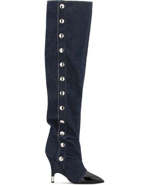 Giuseppe Zanotti Harper Denim Knee-High Boots - Blue
