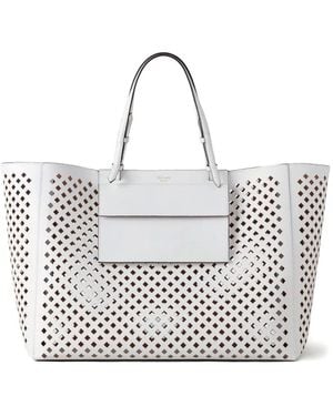 Mulberry Perforated Leather Tote Bag - White