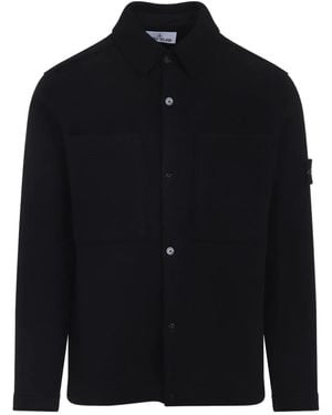 Stone Island Patch-Pocket Wool Shirt - Blue