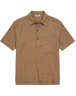 Hevò Short-Sleeve Chest-Pocket Shirt - Brown