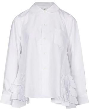 Comme des Garçons Camisa Con Cuello Peter Pan - Blanco