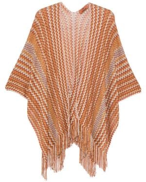 Missoni Fringed-Hem Poncho - Orange