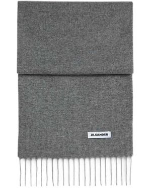 Jil Sander Fringed-Edge Scarf - Grey