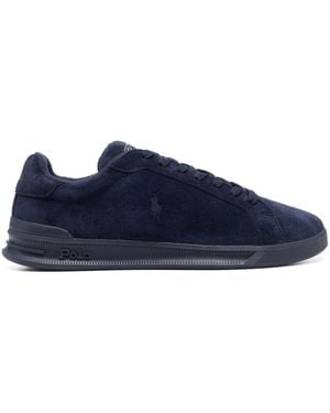 Polo Ralph Lauren Heritage Court Ii Logo-debossed Suede Sneakers - Blue