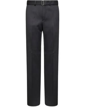Lardini Belted Pressed-Crease Pants - Blue