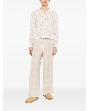 young n sang Floral-Print Cardigan - White