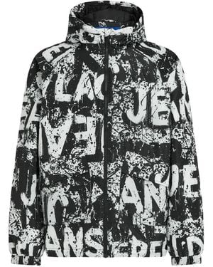 KARL LAGERFELD All-Over Logo Padded Jacket - Black