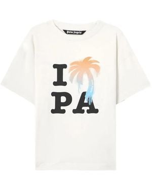 Palm Angels Front Graphic T-Shirt - White