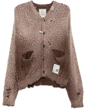 Maison Mihara Yasuhiro Distressed Cardigan - Brown