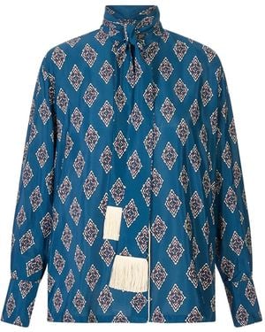 F.R.S For Restless Sleepers Tethis Tie-Detail Blouse - Blue