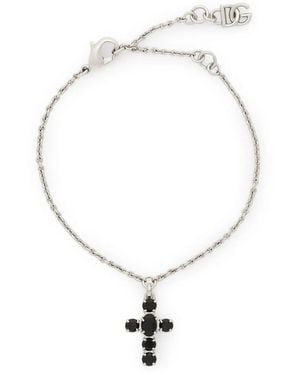 Dolce & Gabbana Crystal Charm Bracelet - Metallic