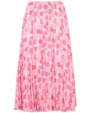 RED Valentino Falda Midi Plisada - Rosa