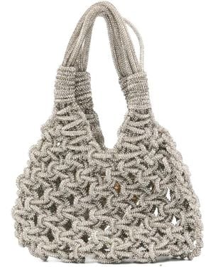 HIBOURAMA Mini Vannifique Knitted Tote Bag - White