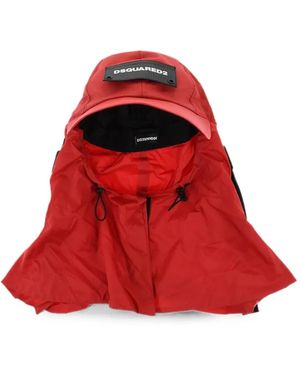 DSquared² Sahara Logo-Patch Hat - Red