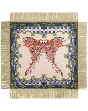 La DoubleJ Fular Con Estampado De Mariposas - Gris