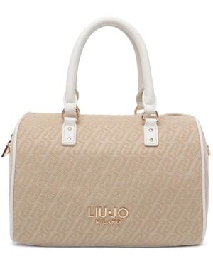 Liu Jo Logo Top Handle Handbag - Natural