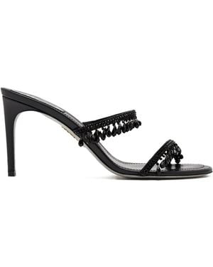 Rene Caovilla Chandelier Crystal-Embellished Sandals - Black