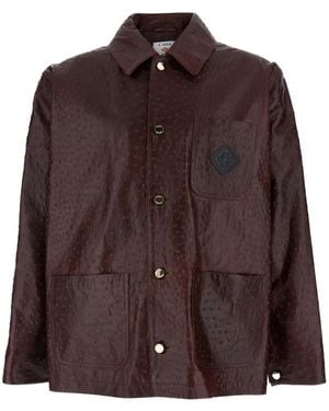 CASABLANCA Embossed Patch Jacket - Brown