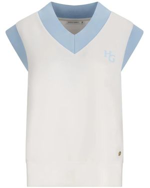 HOUSE OF GRAVITY Spencer Logo-Embroidered Top - Blue