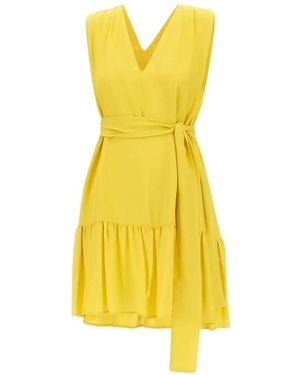 Kaos Ruffle V-neck Dress - Yellow